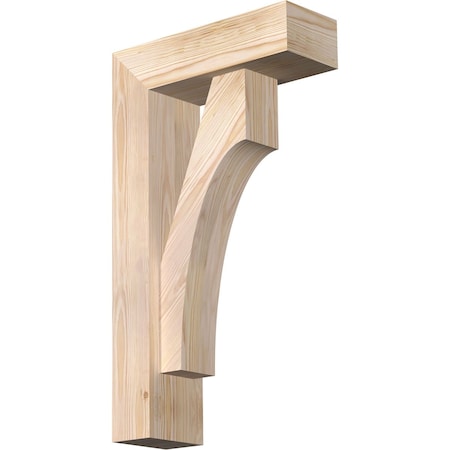 Ekena Millwork Westlake Block Smooth Bracket w/ Offset Brace, Douglas Fir, 5 1/2"W x 16"D x 28"H BKT0604X16X28WTL05SDF